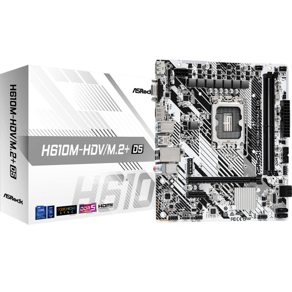 Фото - Материнська плата ASRock H610M-HDV/M.2+ D5