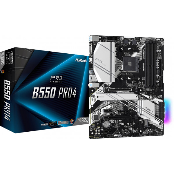 Фото - Материнська плата ASRock AMD AM4 B550 4DDR4 2PCIex16 2M.2 VGA/HDMI TypeC (B550 Pro4)