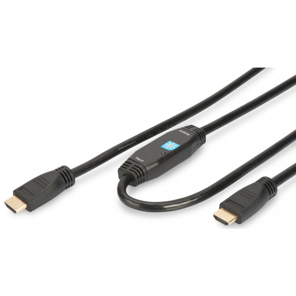 Фото - Кабель HDMI Assmann HDMI High speed с усилителем (AM/AM) 30m Black (AK-330105-300-S)