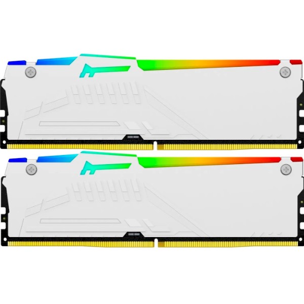 Фото - Пам'ять DDR Kingston Fury Beast White RGB DDR5 2x16 32GB/5600 (KF556C40BWAK2-32)