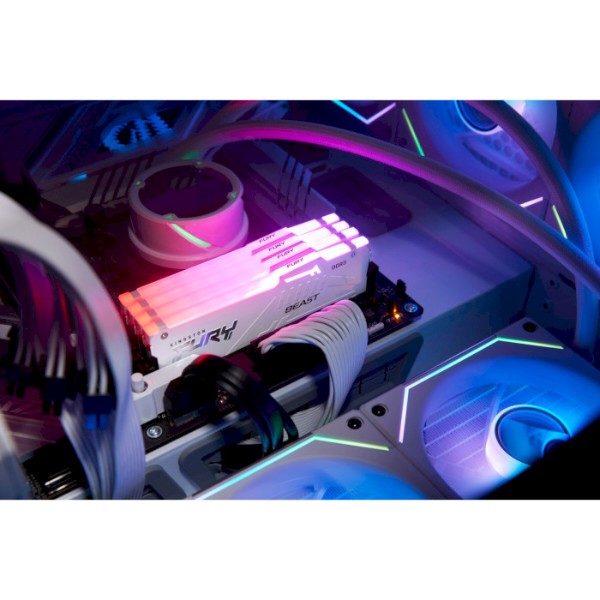 Фото - Пам'ять DDR Kingston Fury Beast White RGB DDR5 2x16 32GB/5600 (KF556C40BWAK2-32)