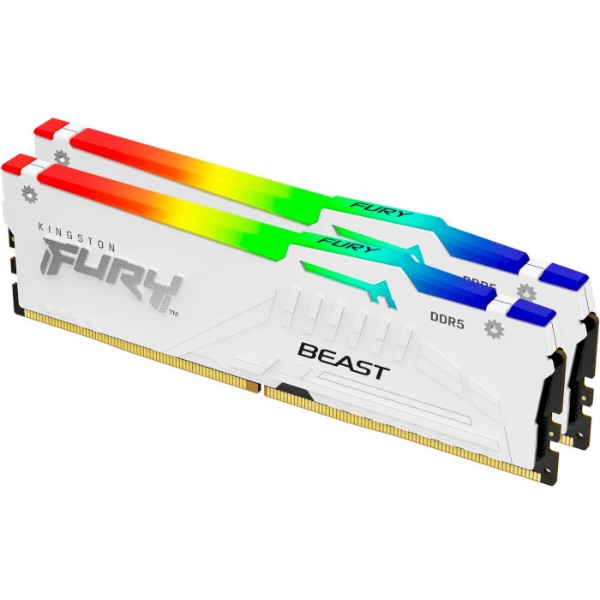 Фото - Пам'ять DDR Kingston Fury Beast White RGB DDR5 2x16 32GB/5600 (KF556C40BWAK2-32) Фото - Пам'ять DDR Kingston Fury Beast White RGB DDR5 2x16 32GB/5600 (KF556C40BWAK2-32)