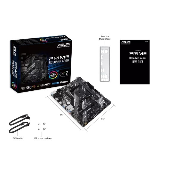 Фото - Материнська плата Asus PRIME B550M-K ARGB DDR4 (90MB1GC0-M0EAY0)