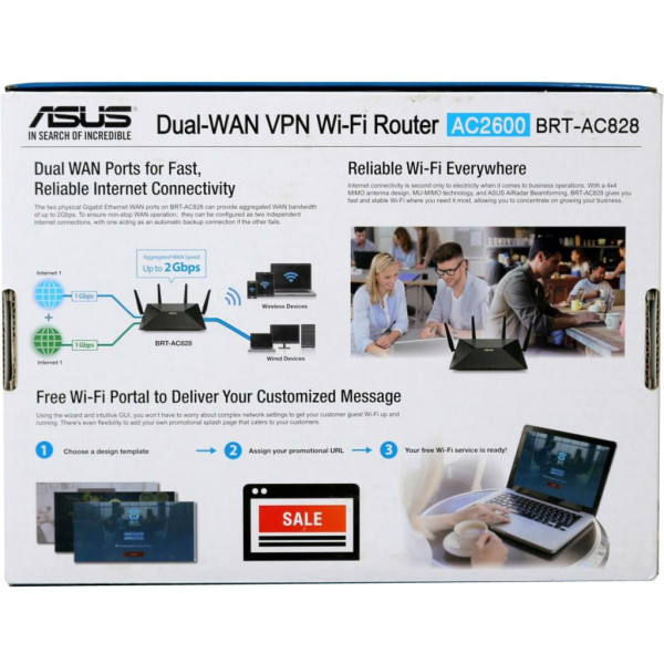 Фото - Маршрутизатор интернет WiFi5 Asus BRT-AC828