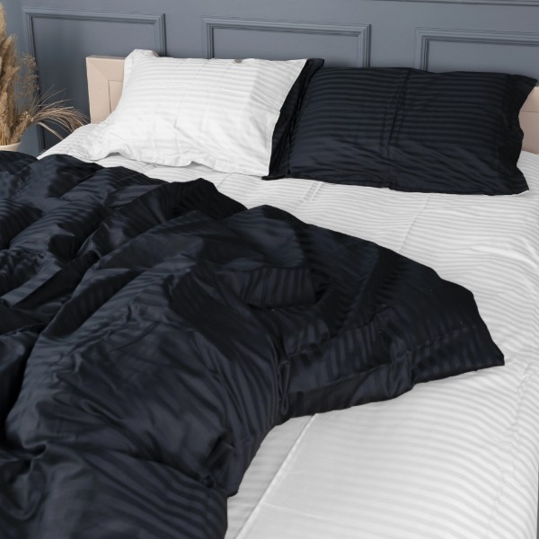 Фото - Комплект постільної білизни дитячий MirSon Satin Stripe 30-0021 + 30-0001 Atanelly 110х140 (2200005247396)