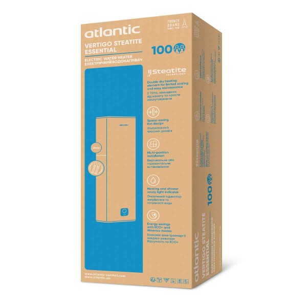 Фото - Водонагрівач Atlantic Vertigo Steatite Essential 100 MP-080 2F 220G (1500W)