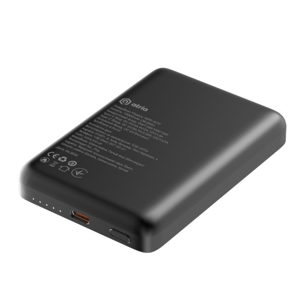 Фото - Батарея мобильная ATRIA PD20W USB-C 15W Wireless MagSafe 10000mAh black (WPD-W72B)