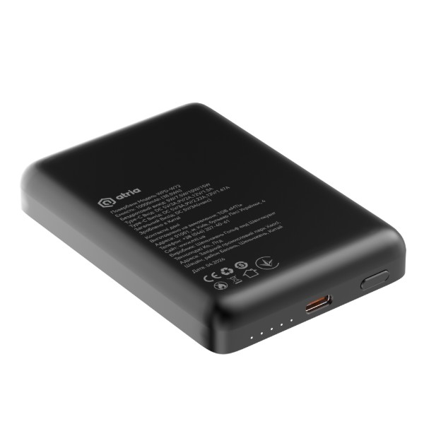 Фото - Батарея мобильная ATRIA PD20W USB-C 15W Wireless MagSafe 10000mAh black (WPD-W72B)