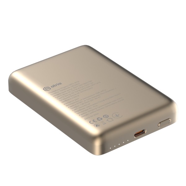 Фото - Батарея мобильная ATRIA PD20W USB-C 15W Wireless MagSafe 10000mAh gold (WPD-W72G)