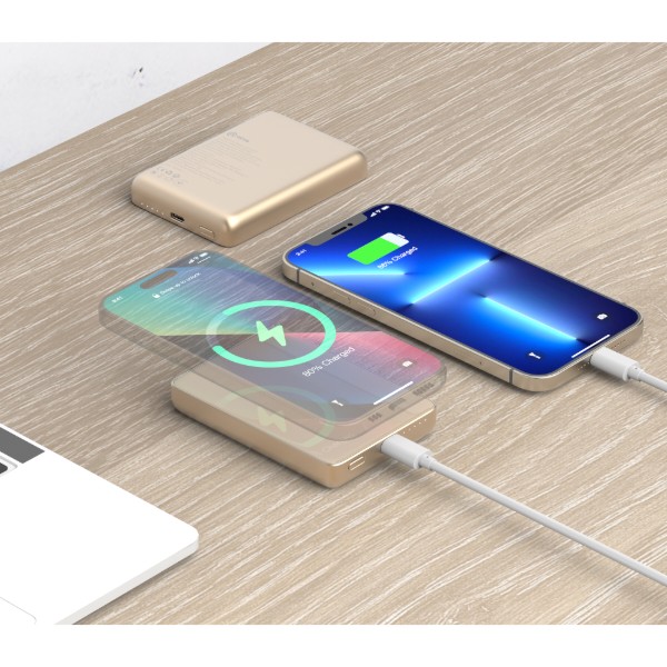 Фото - Батарея мобильная ATRIA PD20W USB-C 15W Wireless MagSafe 10000mAh gold (WPD-W72G)