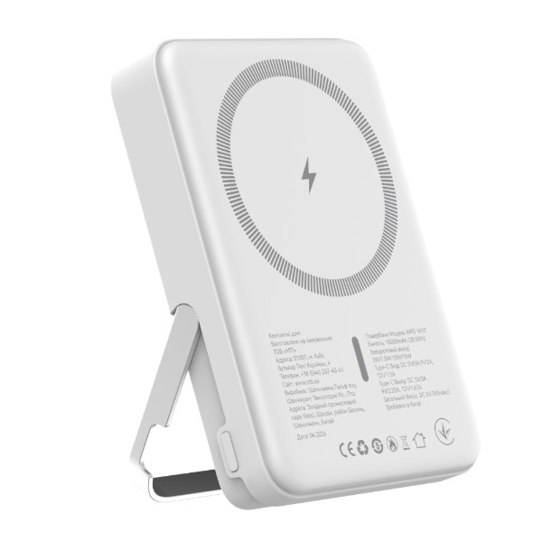 Фото - Батарея мобильная ATRIA PD20W USB-C 15W Wireless MagSafe 10000mAh white (WPD-W57)
