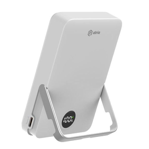 Фото - Батарея мобильная ATRIA PD20W USB-C 15W Wireless MagSafe 10000mAh white (WPD-W57)