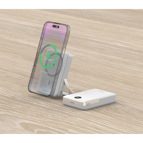 Фото - Батарея мобильная ATRIA PD20W USB-C 15W Wireless MagSafe 10000mAh white (WPD-W57)