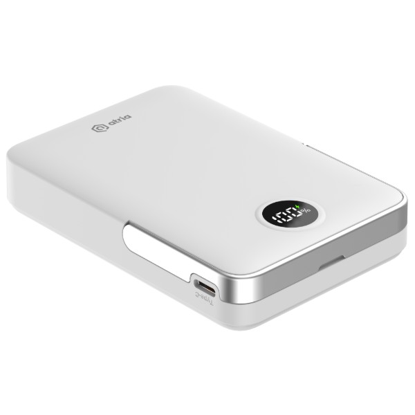 Фото - Батарея мобильная ATRIA PD20W USB-C 15W Wireless MagSafe 10000mAh white (WPD-W57)