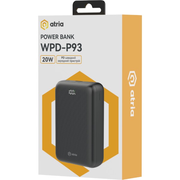 Фото - Батарея мобільна ATRIA PD22.5W USB-C 30000mAh (WPD-P93)