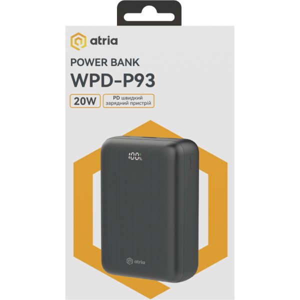 Фото - Батарея мобільна ATRIA PD22.5W USB-C 30000mAh (WPD-P93)