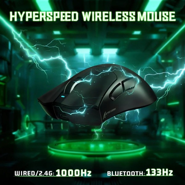 Фото - Миша бездротова ігрова Attack Shark V3 Ultra-Light, Wireless, PAW3311 сенсор, 25000dpi., 6кн., Black (V3B_AS)