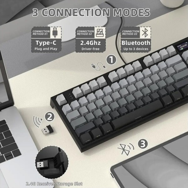 Фото - Клавиатура беспроводная игровая Attack Shark K86 87кл.RGB,Wireless, Blue Whale,Moonlit Night (K86MN_AS)