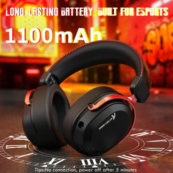 Фото - Гарнітура бездротова ігрова Attack Shark L30PRO Wireless,2.4GHz/Bluetooth/3.5mm AUX/AUX-to-Type-C,Black and Red (L30PROBR_AS)
