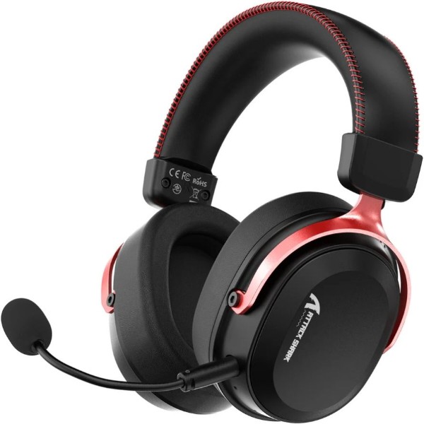 Фото - Гарнітура бездротова ігрова Attack Shark L30PRO Wireless,2.4GHz/Bluetooth/3.5mm AUX/AUX-to-Type-C,Black and Red (L30PROBR_AS)