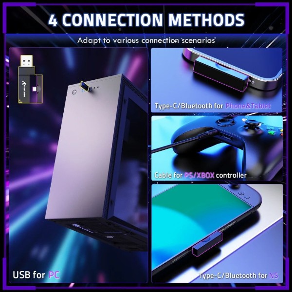 Фото - Гарнітура бездротова ігрова Attack Shark L80PRO Wireless, 2.4GHz/Bluetooth/3.5mm Black (L80PROB_AS)