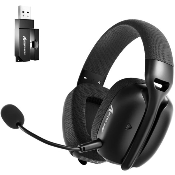 Фото - Гарнітура бездротова ігрова Attack Shark L80PRO Wireless, 2.4GHz/Bluetooth/3.5mm Black (L80PROB_AS)