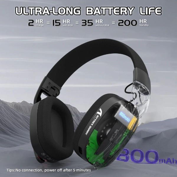 Фото - Гарнітура бездротова ігрова Attack Shark L90 Wireless,2.4GHz/Bluetooth/3.5mm PS4/PS5/Switch/Xbox/Mac/PC Black (L90B_AS)