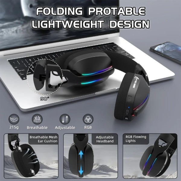 Фото - Гарнітура бездротова ігрова Attack Shark L90 Wireless,2.4GHz/Bluetooth/3.5mm PS4/PS5/Switch/Xbox/Mac/PC Black (L90B_AS)
