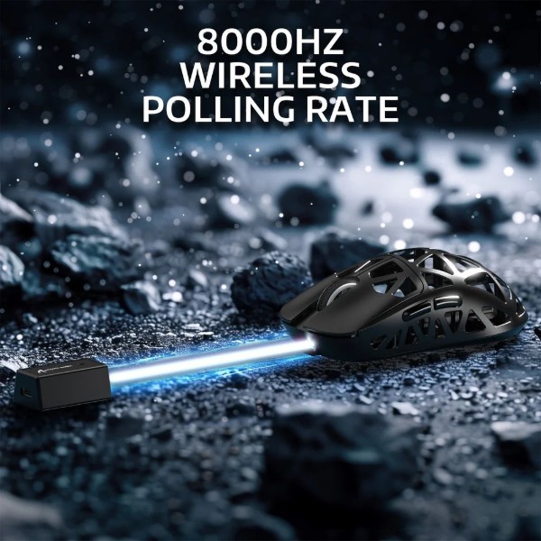 Фото - Мышь беспроводная игровая Attack Shark R2, Wireless/Bluetooth, 42000dpi, (PAW3950), 6кн., Black (R2B_AS)