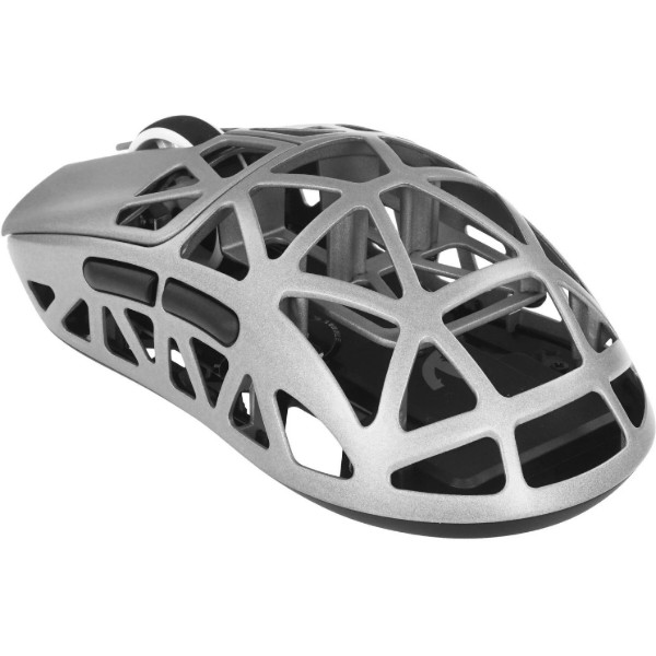 Фото - Мышь беспроводная игровая Attack Shark R2, Wireless/Bluetooth, 42000dpi. (PAW3950), 6кн., Silver gray (R2SGR_AS)