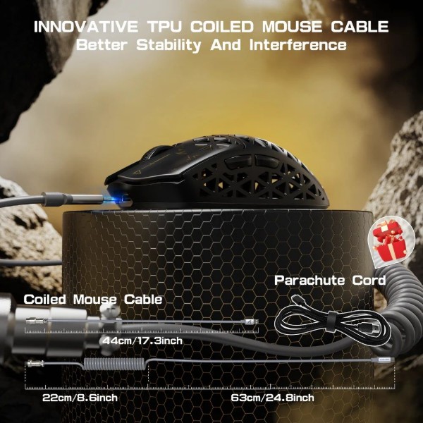 Фото - Мышь беспроводная игровая Attack Shark R5 Ultra, Wireless, PAW3950MAX сенсор, 42000dpi., 6кн., Black (R5ULTRAB_AS)
