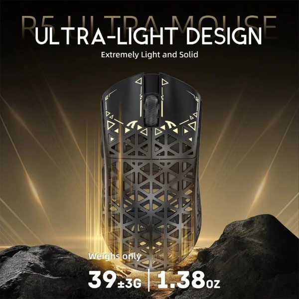 Фото - Мышь беспроводная игровая Attack Shark R5 Ultra, Wireless, PAW3950MAX сенсор, 42000dpi., 6кн., Black (R5ULTRAB_AS)