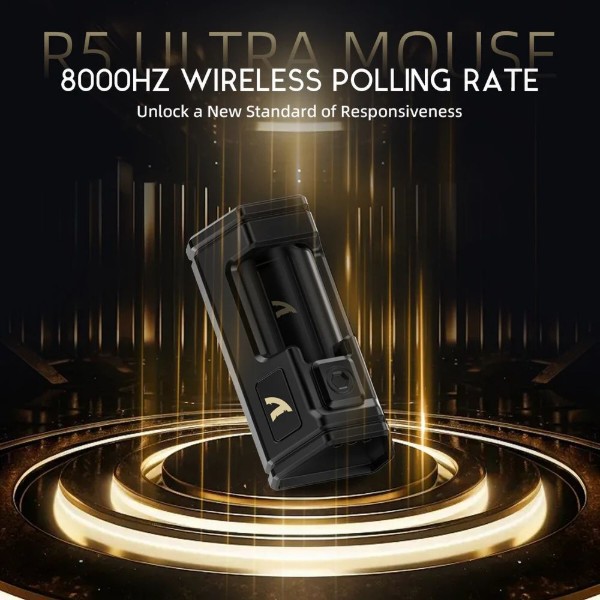 Фото - Мышь беспроводная игровая Attack Shark R5 Ultra, Wireless, PAW3950MAX сенсор, 42000dpi., 6кн., Black (R5ULTRAB_AS)