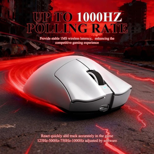 Фото - Мышь беспроводная игровая Attack Shark V3Pro Ultra-Light, Wireless/Bluetooth, 25000dpi. (PAW3311), 6кн., White (V3PROW_AS)