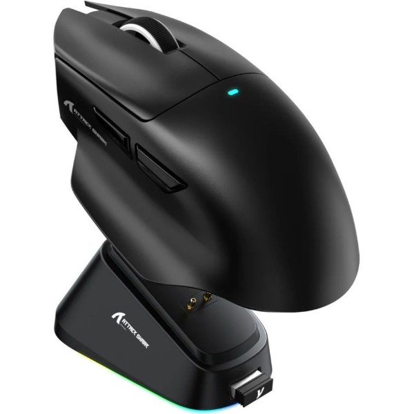 Фото - Мышь беспроводная игровая Attack Shark V6 Ultra-Light, Wireless/Bluetooth, 25000dpi. (PAW3311), 7кн., Black (V6B_AS)