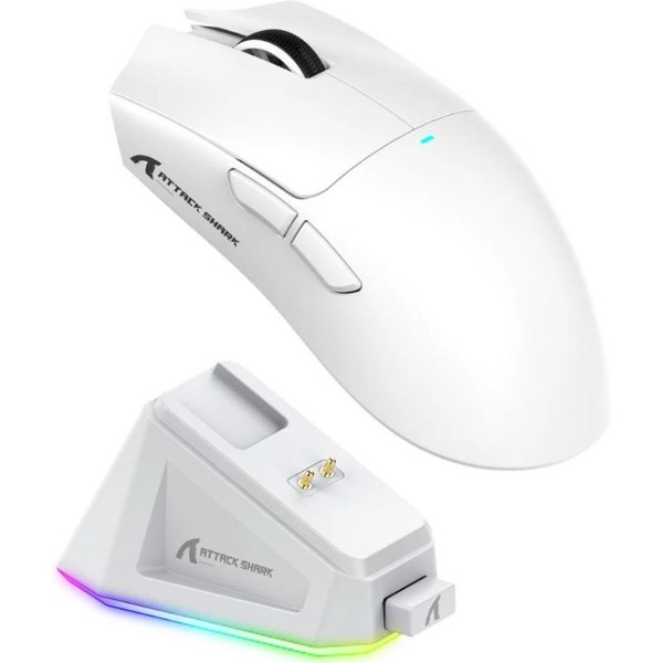 Фото - Миша бездротова ігрова Attack Shark X11, Wireless/Bluetooth, 22000dpi. (PAW3311), 6кн., White (X11W_AS)