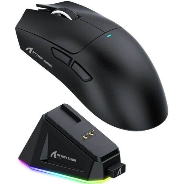 Фото - Миша бездротова ігрова Attack Shark X11, Wireless/Bluetooth, 22000dpi. (PAW3311), 6кн., Black (X11B_AS)