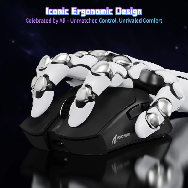 Фото - Мышь беспроводная игровая Attack Shark X11SE, Wireless//Bluetooth, 22000dpi. (PAW3311), 6кн., Black (X11SEB_AS)