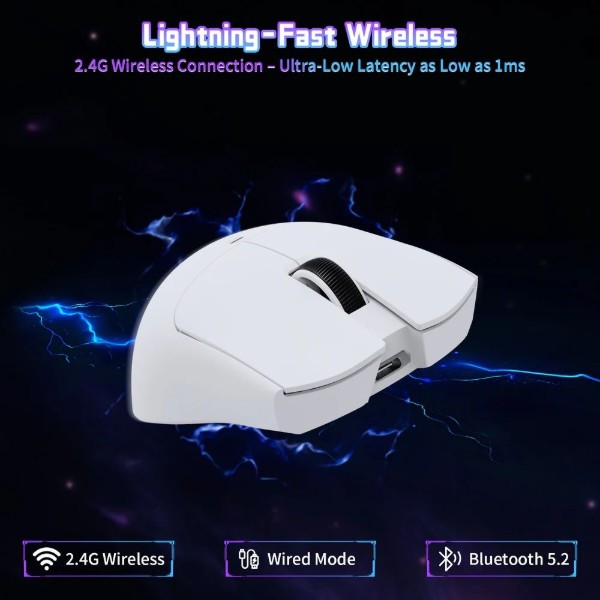 Фото - Мышь беспроводная игровая Attack Shark X11SE, Wireless/Bluetooth, 22000dpi. (PAW3311), 6кн., White (X11SEW_AS)