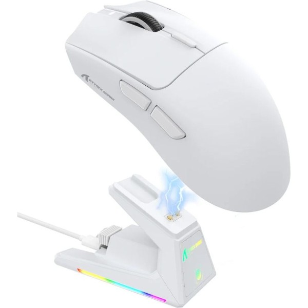 Фото - Миша бездротова ігрова Attack Shark X1, Wireless/Bluetooth, 40000dpi. (PAW3395PRO), 6кн., White (X1W_AS)