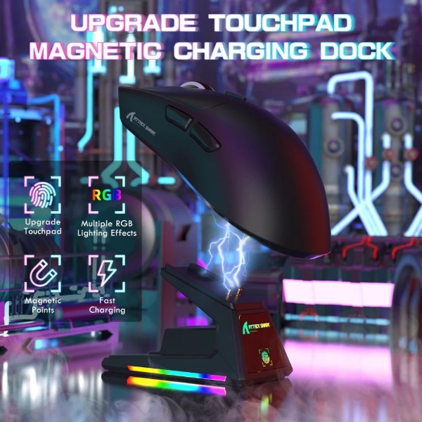 Фото - Миша бездротова ігрова Attack Shark X1, Wireless/Bluetooth, 40000dpi. (PAW3395PRO), 6кн., Black (X1B_AS)