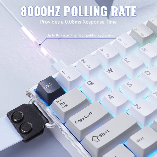 Фото - Клавіатура дротова ігрова Attack Shark X68 Max HE 68кл. RGB, USB-C, Starlight White (X68MAXSW_AS)