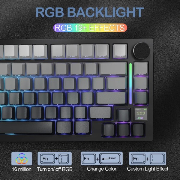 Фото - Клавиатура беспроводная игровая Attack Shark X820 Ultra 81кл. RGB, Wireless, Shark Axis, Moonlight (X820ULTRASA_AS)