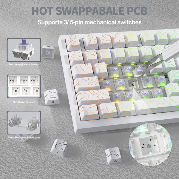 Фото - Клавиатура беспроводная игровая Attack Shark X820 Ultra 81кл. RGB, Wireless, Gift Axis White (X820ULTRAGA_AS)