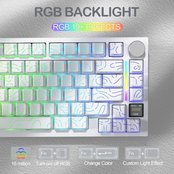 Фото - Клавиатура беспроводная игровая Attack Shark X820 Ultra 81кл. RGB, Wireless, Gift Axis White (X820ULTRAGA_AS)