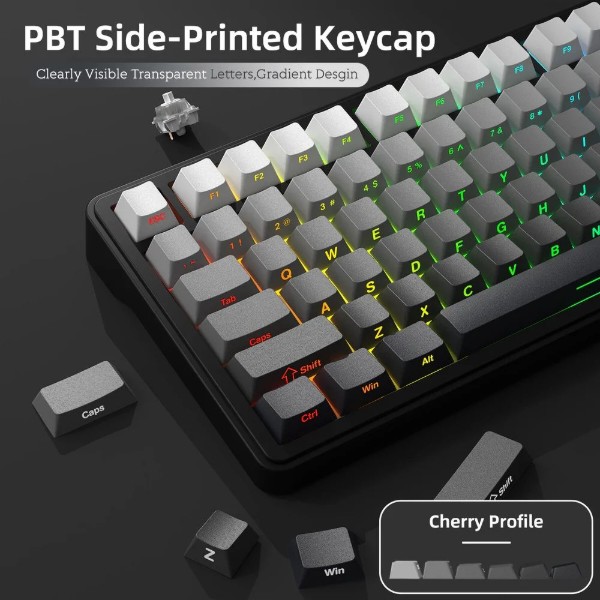 Фото - Клавиатура беспроводная игровая Attack Shark X85 82кл. RGB,Wireless, White Jade,Moonlit Night (AS-6972792471570-GB)