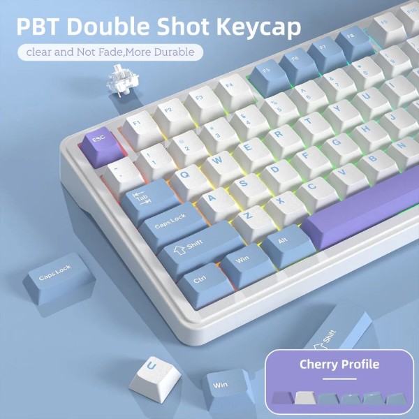 Фото - Клавіатура бездротова ігрова Attack Shark X85 82кл.RGB,Wireless,White Jade,Starlight White (AS-6972792470320-WP-UA)