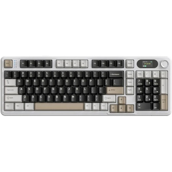 Фото - Клавиатура беспроводная игровая Attack Shark X98 Pro 99кл. RGB, Wireless, TFT disp., Cheese white (AS-6972792470559-CW-UA)