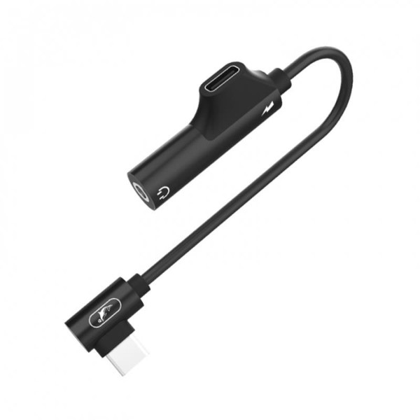 Фото - Переходник аудио SkyDolphin AU03 USB Type-C - USB Type-C+3.5 мм (M/F) Black (ADPT-00027)