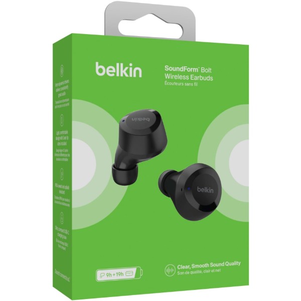 Фото - Наушники вкладыши беспроводные TWS Belkin Soundform Bolt True Wireless Black (AUC009BTBLK)